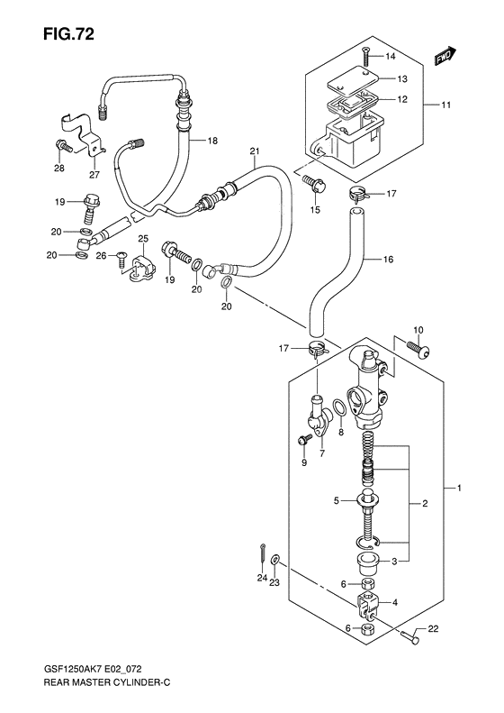 Rear master cylinder              

                  Gsf1250ak7/sak7/ak8/sak8/ak9/sak9/sazk9/sal0