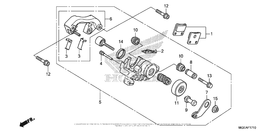 Parking brake caliper