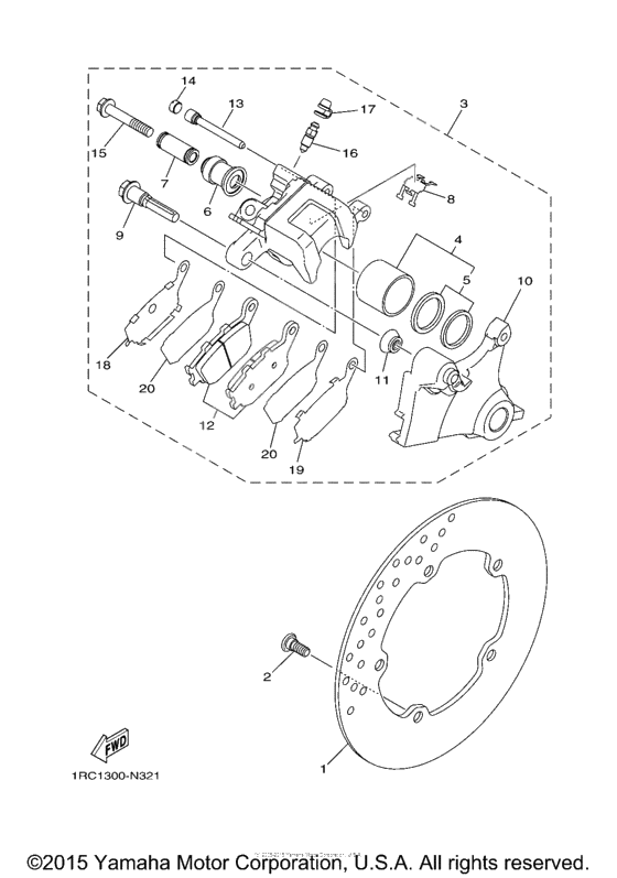 Rear brake caliper