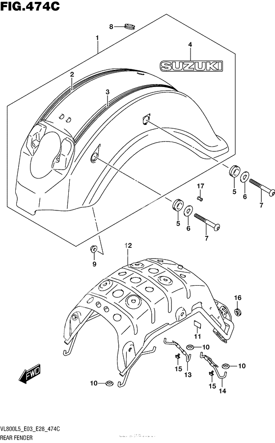 Rear Fender (Vl800Tl5 E03)