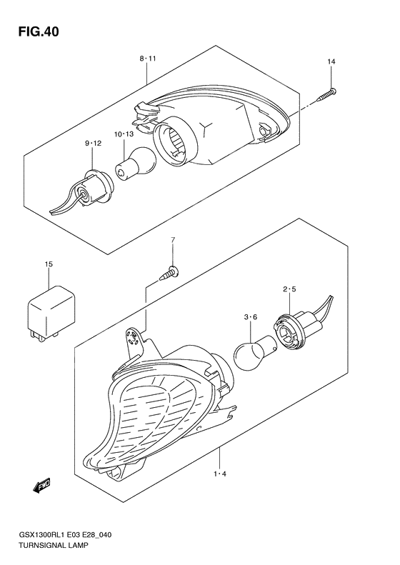 Turnsignal front & rear lamp