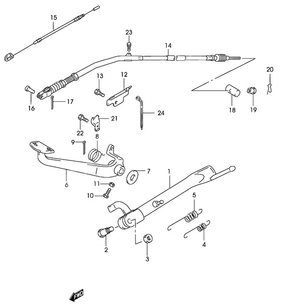 Stand - rear brake