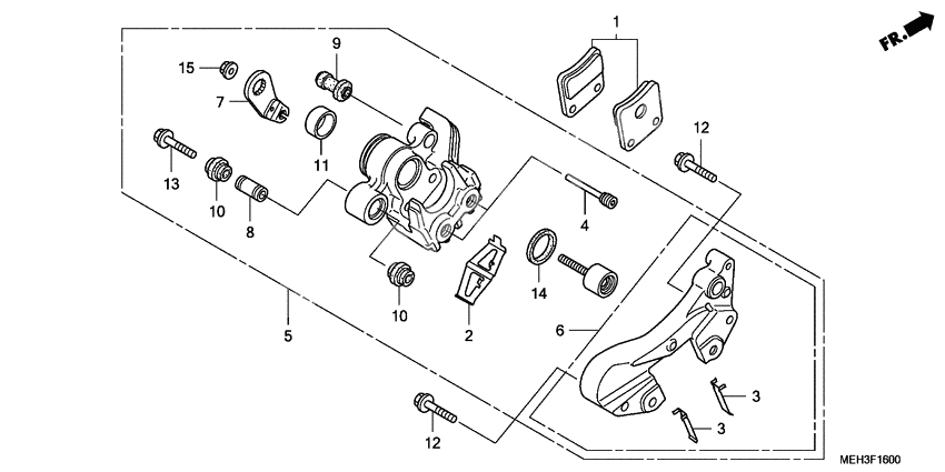Parking brake caliper