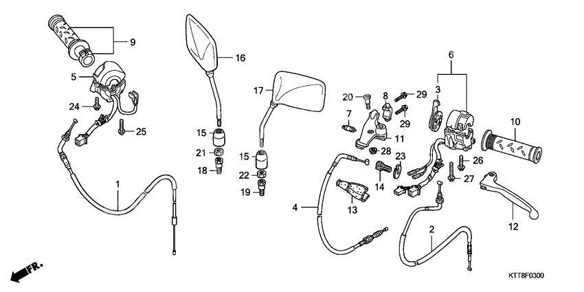 Handle lever/switch/cable