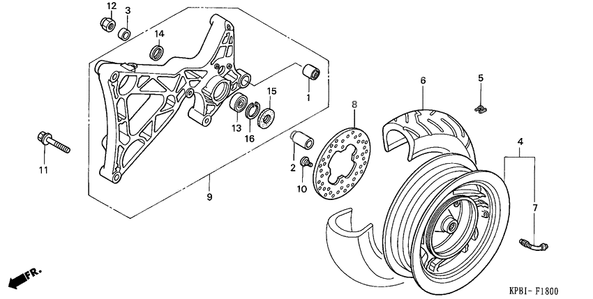 Rear wheel complete assy
