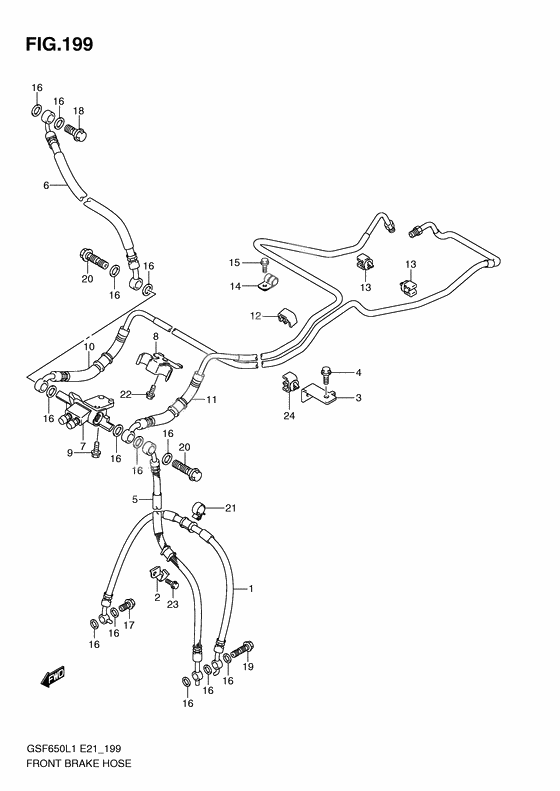 Front brake hose              

                  Gsf650al1 e21