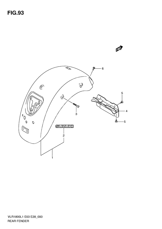 Rear fender              

                  Vlr1800l1 e3