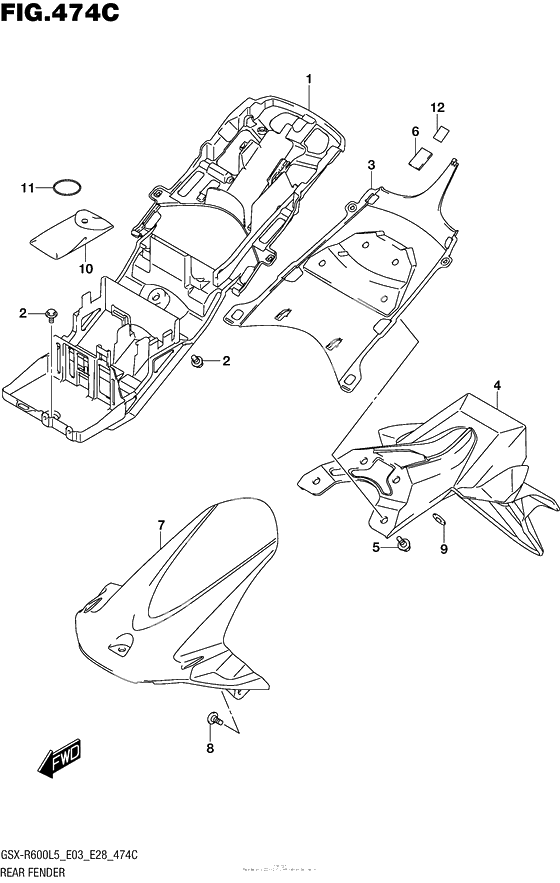 Rear Fender (Gsx-R600L5 E33)