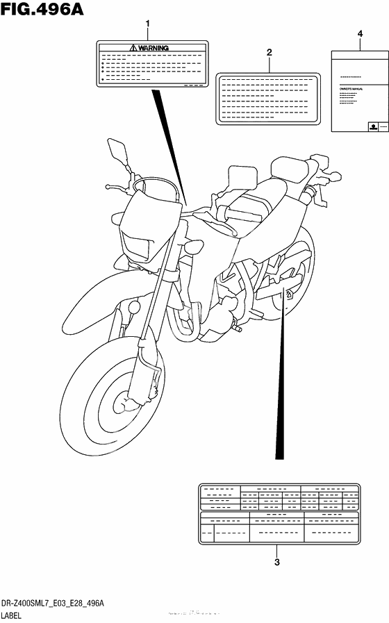 Информационные наклейки (Dr-Z400Sml7 E03)