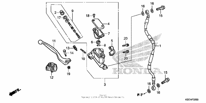 Front brake master cylinder