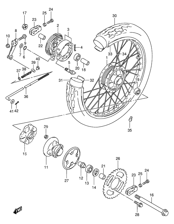 Rear wheel complete assy