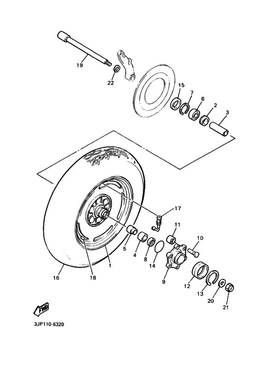 Rear wheel complete assy