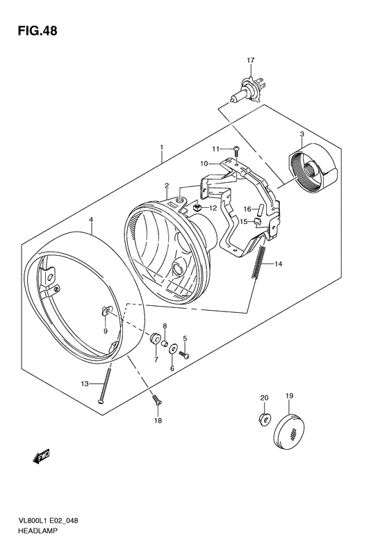 Headlamp assy              

                  Vl800l1 e24