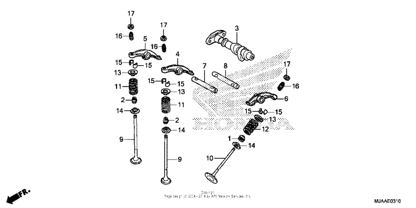 Camshaft valve (rr.)