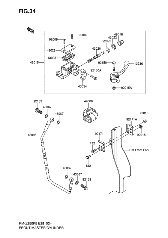 Front master cylinder