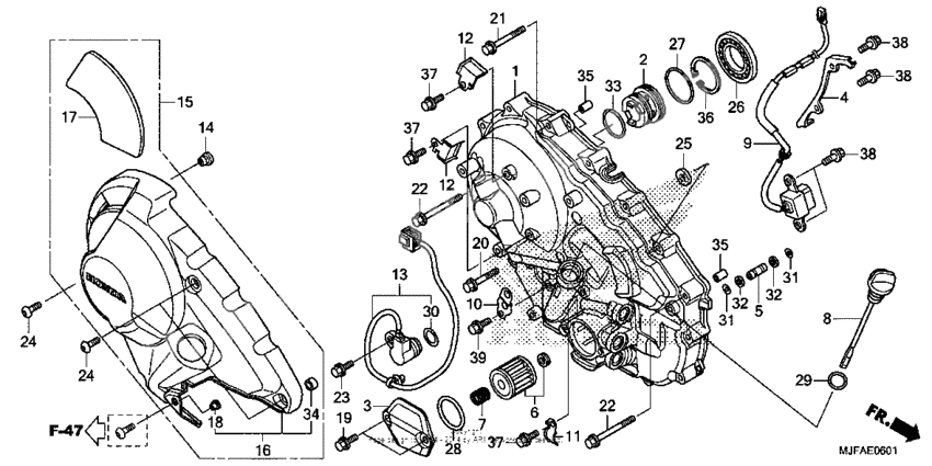 Right crankcase cover (2)