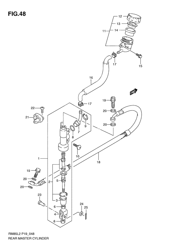 Rear master cylinder              

                  Rm85ll2 p19