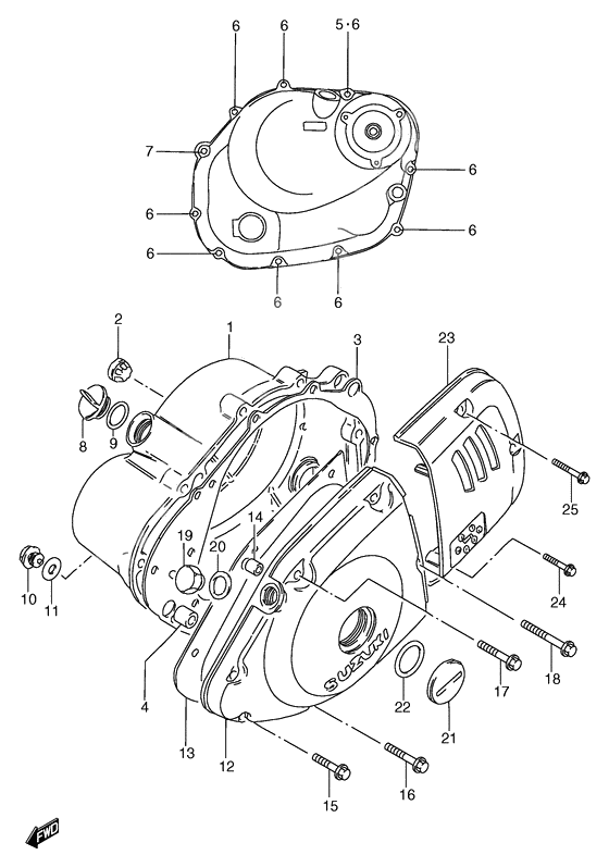 Crankcase cover ass`y (v              

                  Gs125x/esx/sx/sux/esy/sy/suy