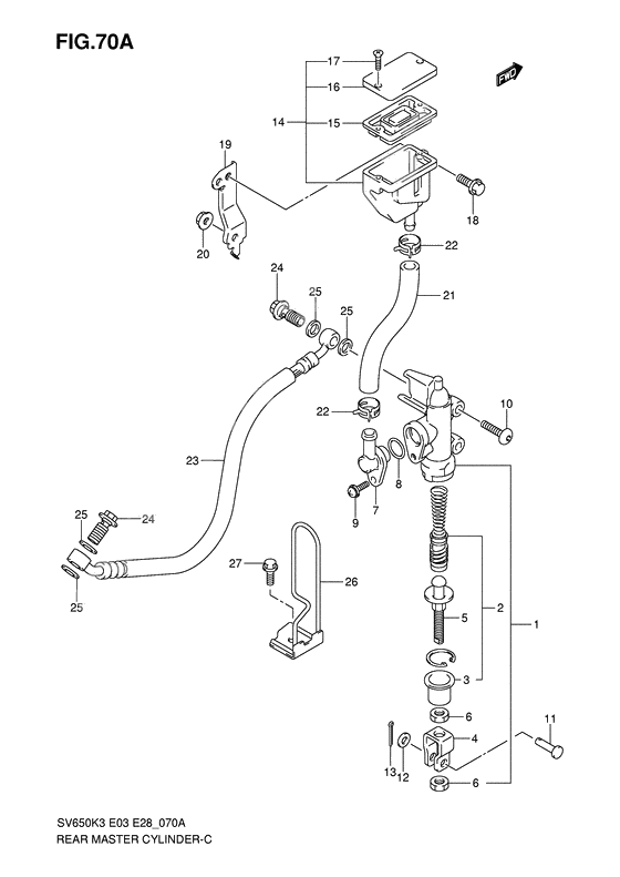 Rear master cylinder              

                  Sv650sk3