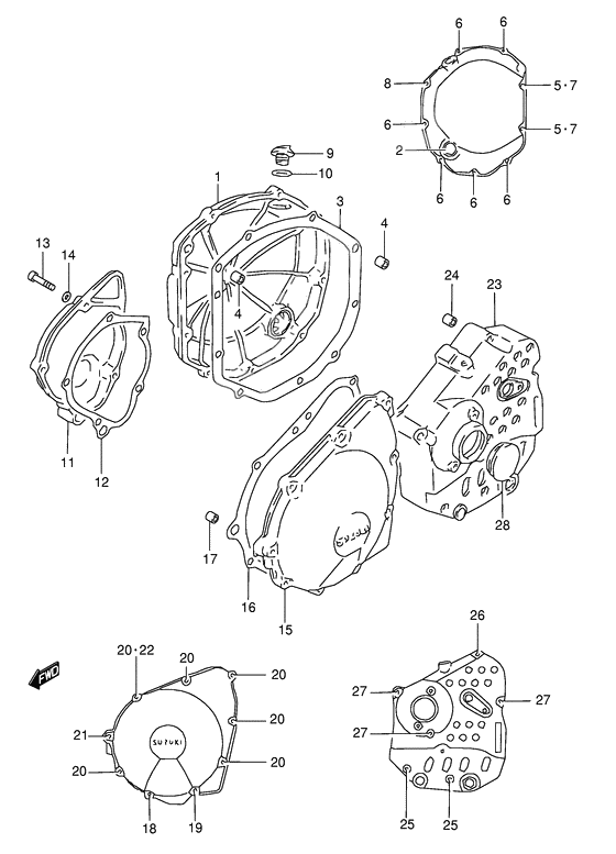 Crankcase cover ass`y (v