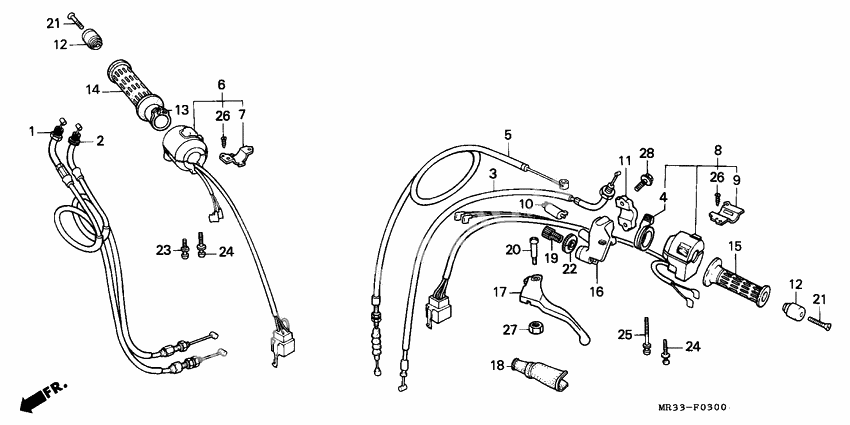 Handle lever/switch/cable