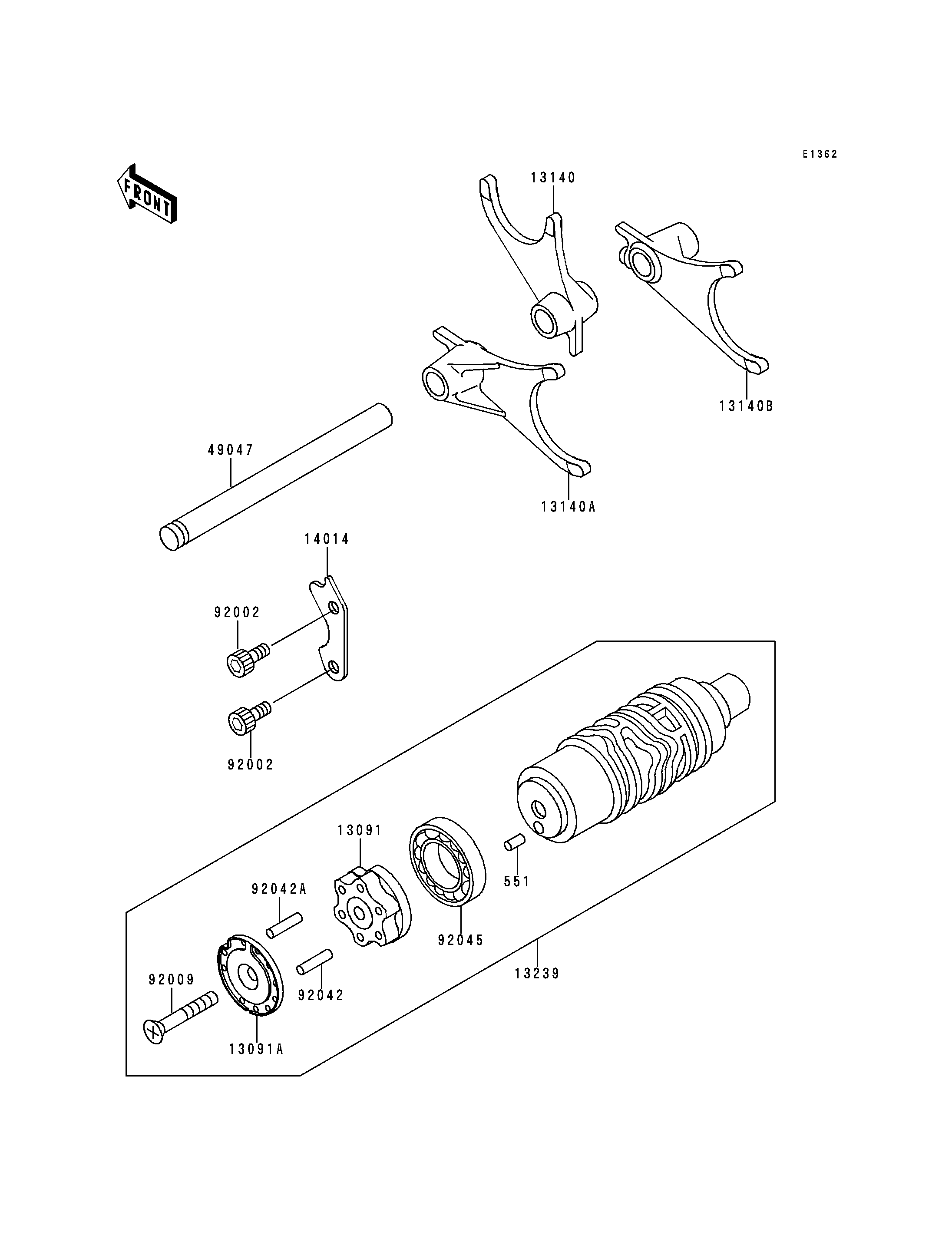 Gear Change Drum/Shift Fork(s)