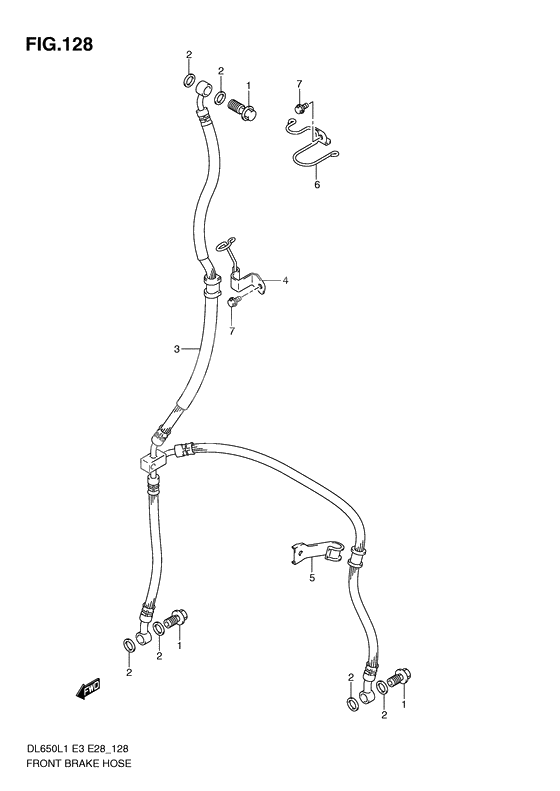 Front brake hose              

                  Dl650l1 e3