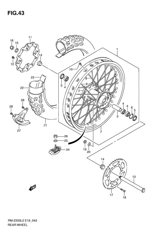 Rear wheel complete assy