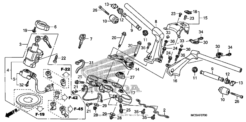 Handlebar + top bridge