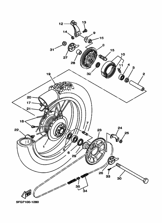 Rear wheel complete assy