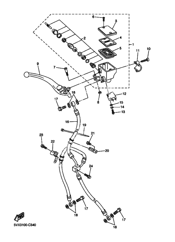 Передний тормозной цилиндр