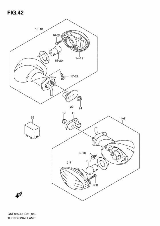 Turnsignal front & rear lamp              

                  Gsf1250l1 e24