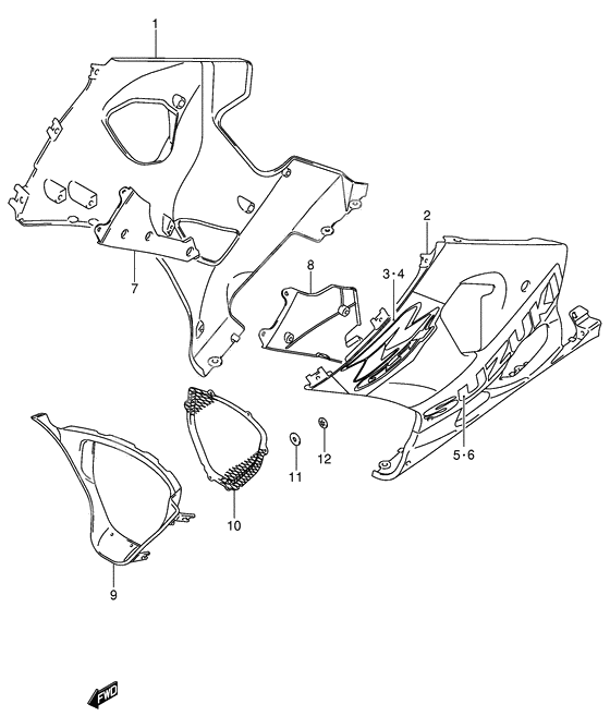 Under cowling              

                  Gsx-r1000k4 1tx