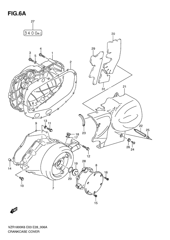 Crankcase cover ass`y (v              

                  Model k8/k9