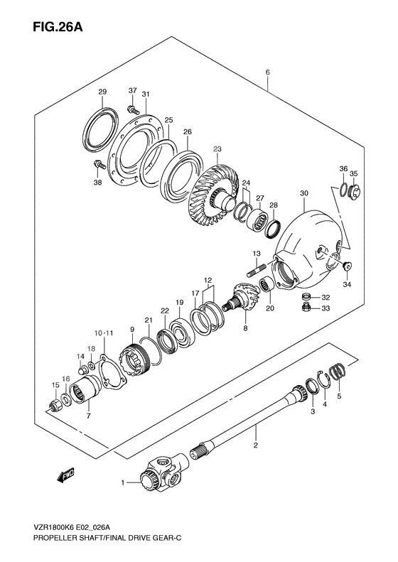 Propeller shaft/final drive gear              

                  Model k8/k9