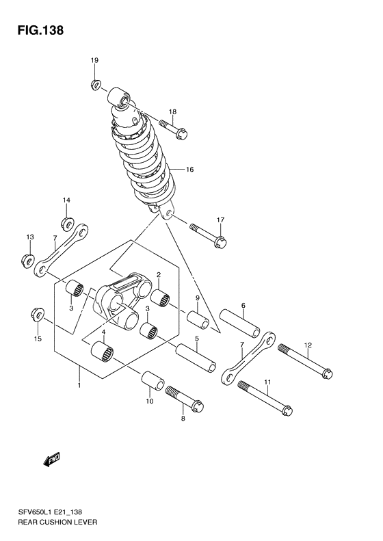 Rear cushion lever