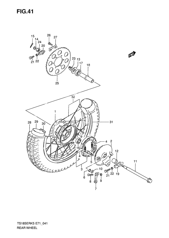 Rear wheel complete assy