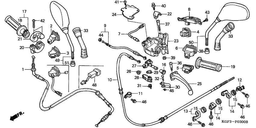 Handle lever/switch/cable