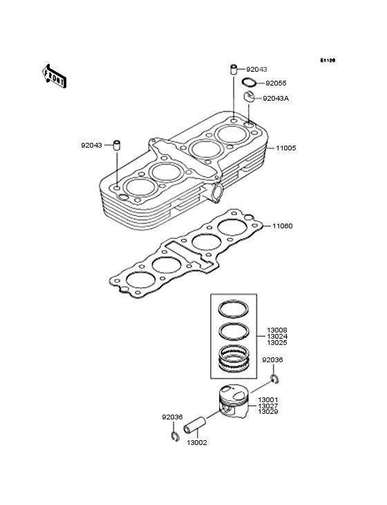 Cylinder/piston