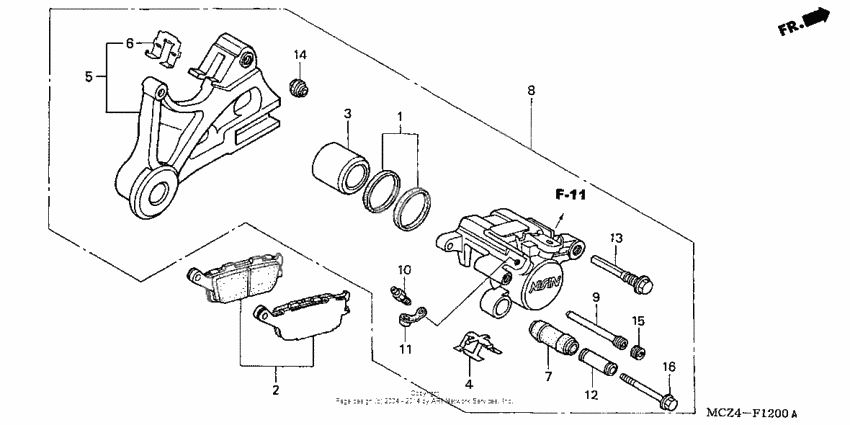 Rear brake caliper