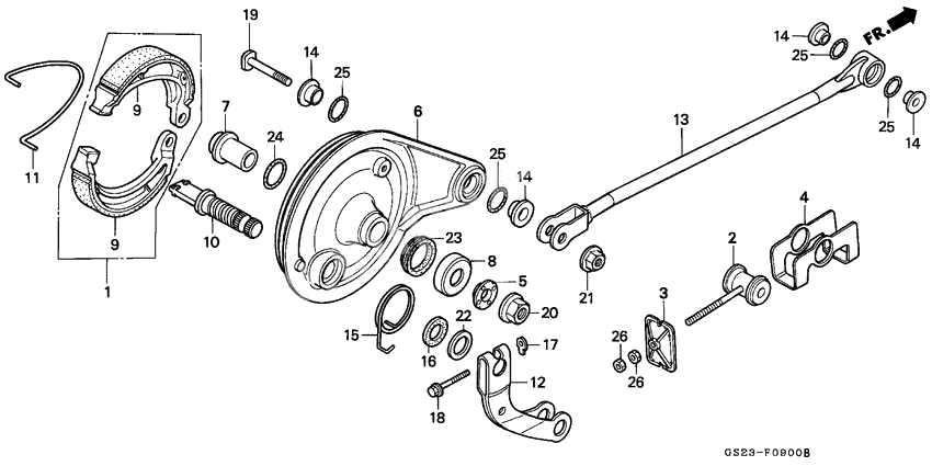 Rear brake panel              

                  CR80RL/RM