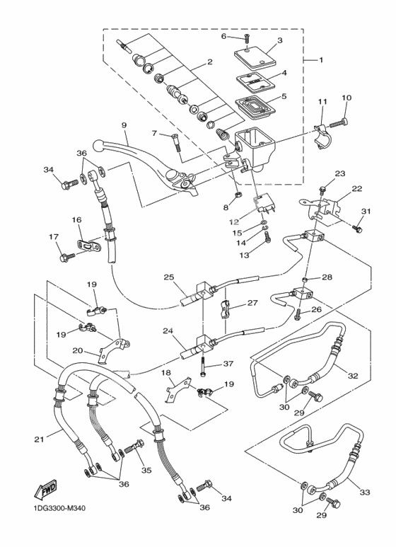 Передний тормозной цилиндр