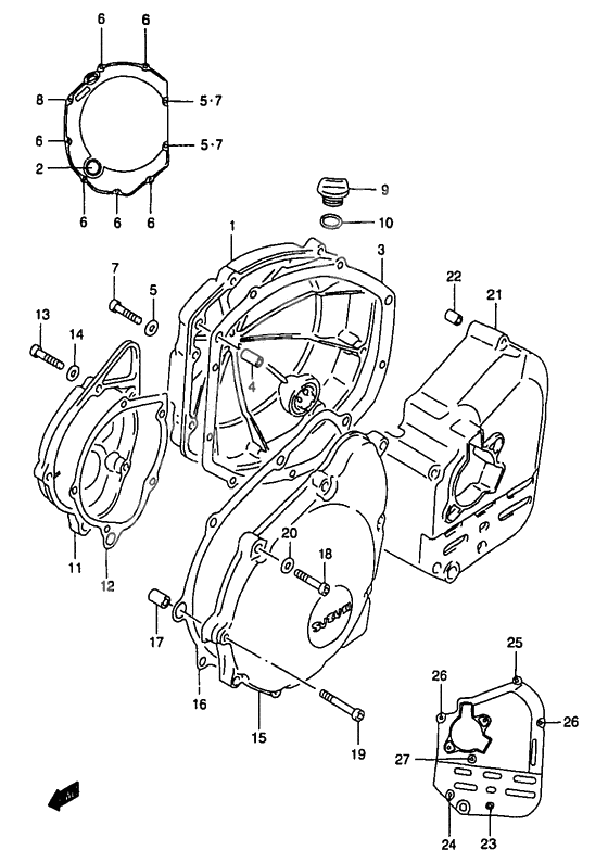 Crankcase cover ass`y (v