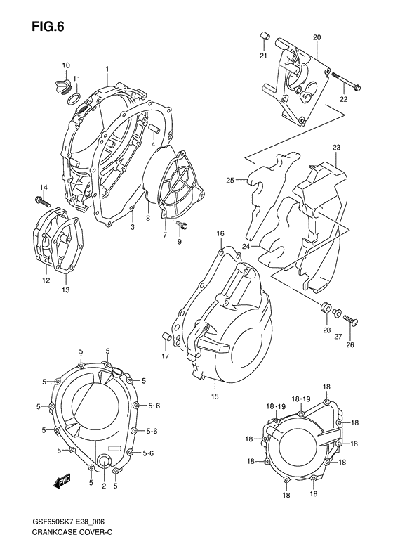 Crankcase cover ass`y (v