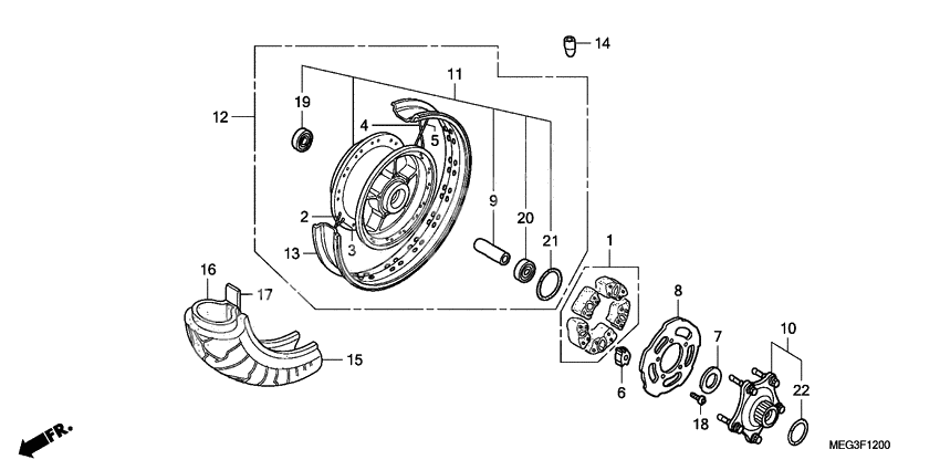 Rear wheel complete assy