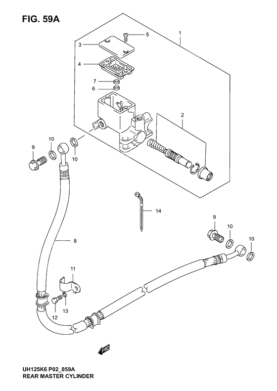 Fig. 59a              

                  H-11) rear master cylinder (model k4/k5/k6