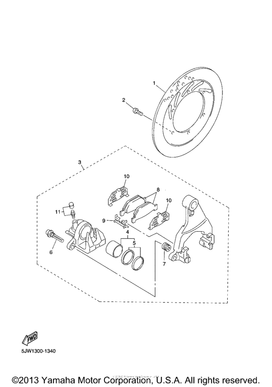 Rear brake caliper