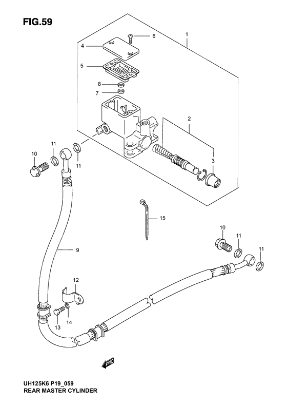 Rear master cylinder              

                  Model k2,  k3