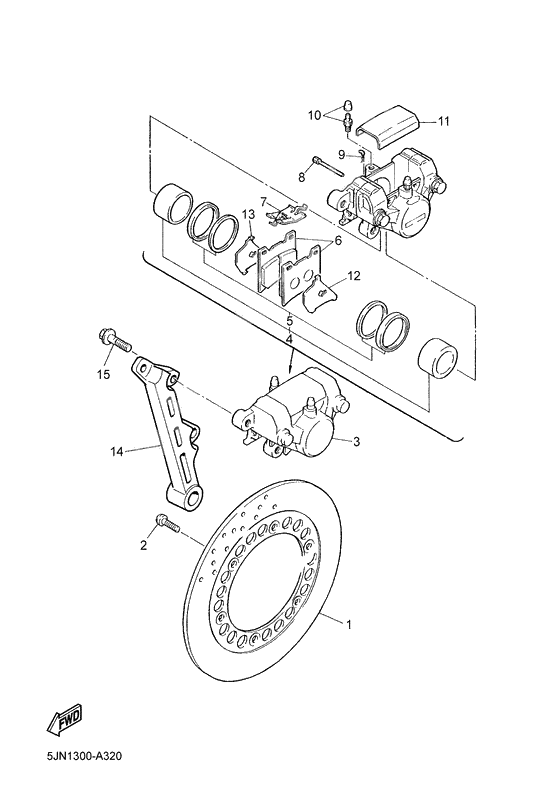 Rear brake caliper