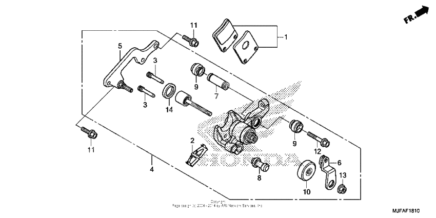 Parking brake caliper